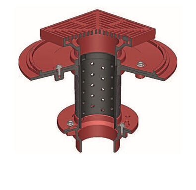 R1100-PJ Small Promenade Deck Drain with Stainless Steel Ballast Guard