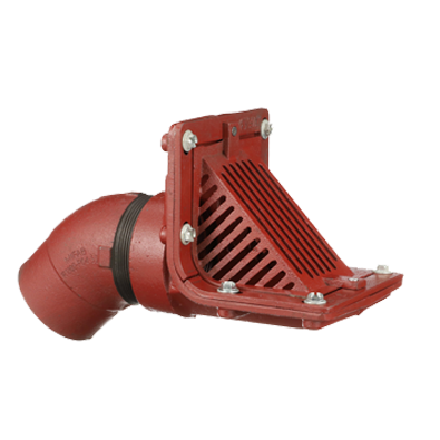 R1310 Scupper Drain with Angle Grate and No Hub Outlet