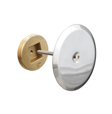 C1430-RD Stainless Steel Smooth Access Cover with Bronze Cleanout Plug and Screw