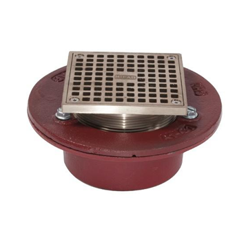 F100-C-S Square Adjustable Floor Drain with Flange and Clamp