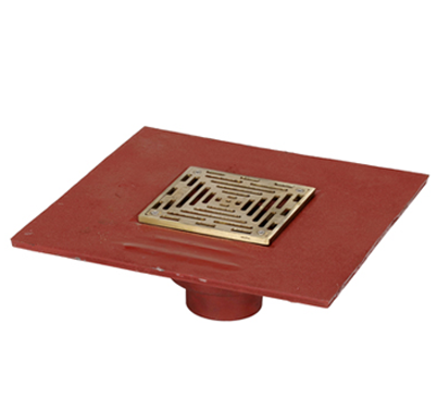 F1100-ZS Floor Drain with Square Strainer and Elastomeric Flange