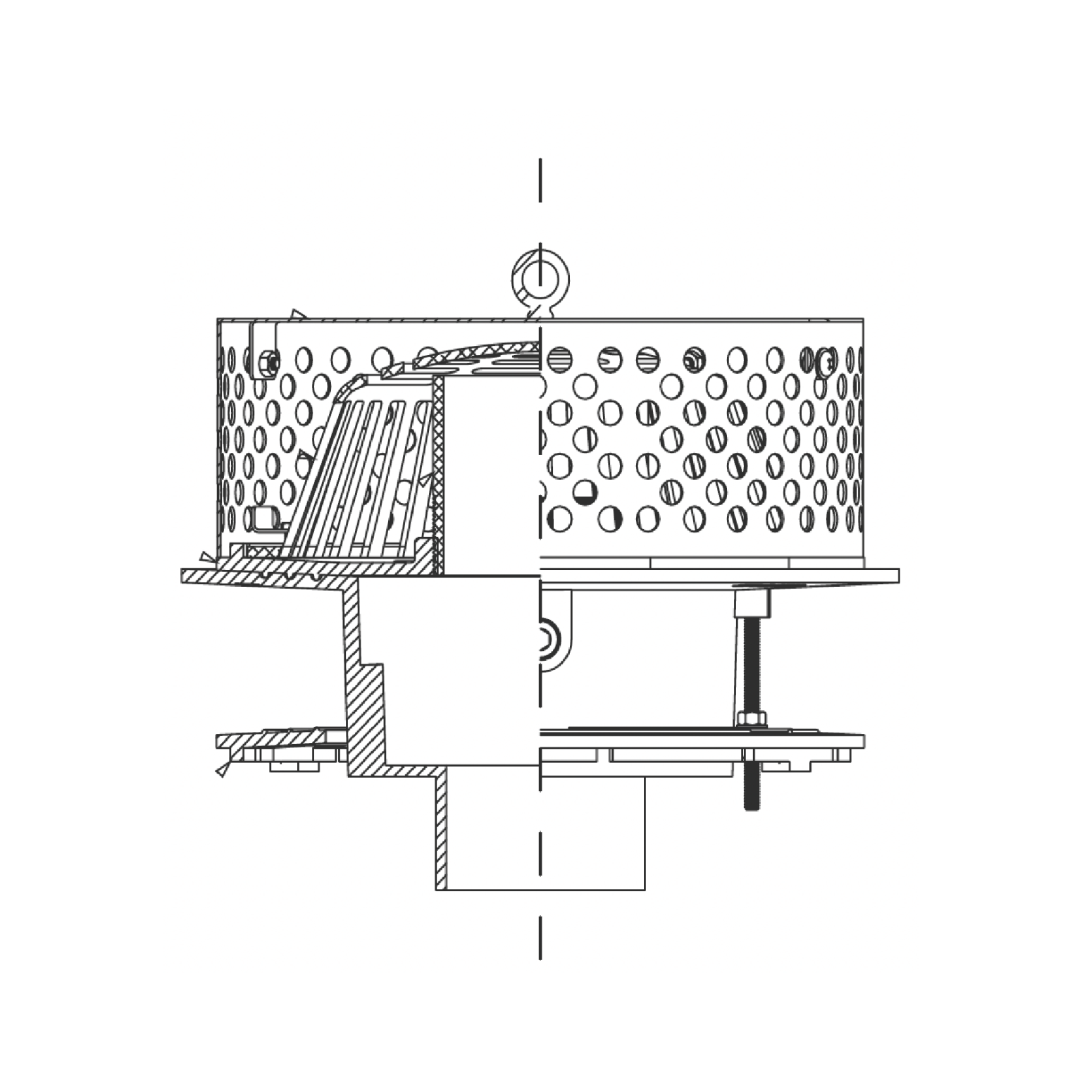 MIFAB Lacquered cast iron large planting area drain