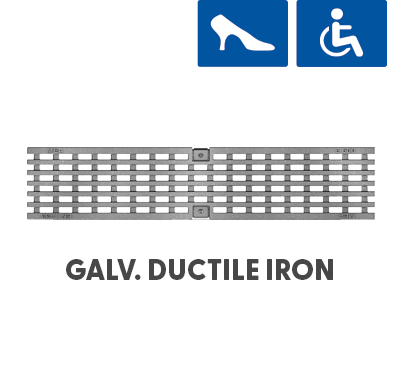 T100-PGE-4-ADA-13 Galv. Ductile Iron Longitudinal Grate
