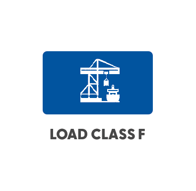 Load Class F: EN 1433 - 202, 320 lbs., 900kN, 4,177 PSI