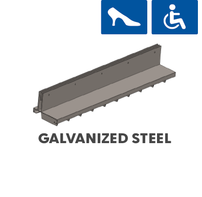 T100-PGC-13-SD Galvanized Steel Paverslot Grate to suit 4″ clear opening channels