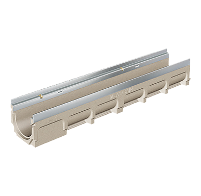 T1500-PB-3 4″ Internal Width Polymer Concrete Channel with Stainless Steel Edge Rail
