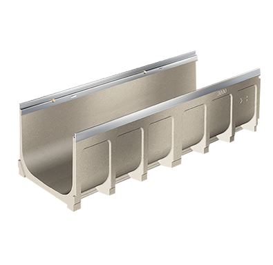 T1800-PB-13 12″ Internal Width Polymer Concrete Channel with Galvanized Steel Edge Rail