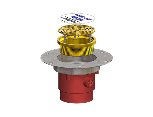 F220-TS-WF Top Set Round Double Adjustable Floor Drain with Wood Deck Flange & Cover