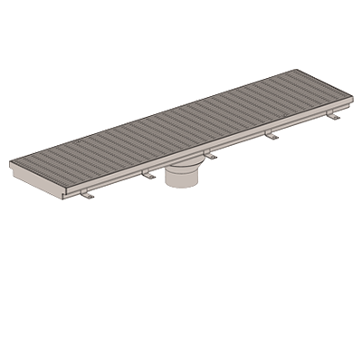 P6220-ELTD-WW 12” Wide, 10” Internal Width, Stainless Steel Elevator Trench Drain with Wedgewire Grate