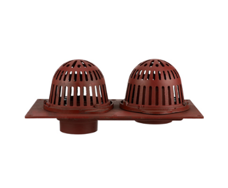 R150 Cast Iron Combined Roof Drain with Aluminum Domes and Overflow Standpipe