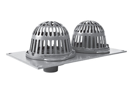 R1152_R1153_R1154 Cast Iron Combined Roof Drain with Aluminum Domes and Overflow Standpipe