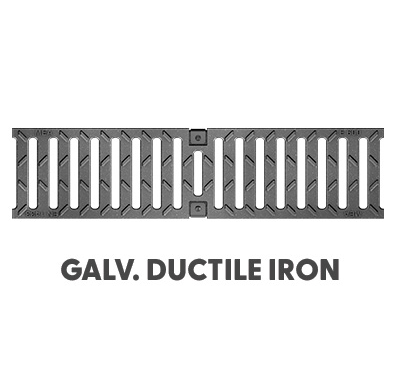 T100-PGE-4-13-ARRA Galvanized Ductile Iron Slotted Grate to Suit 4″ Clear Opening Channels, Made in USA